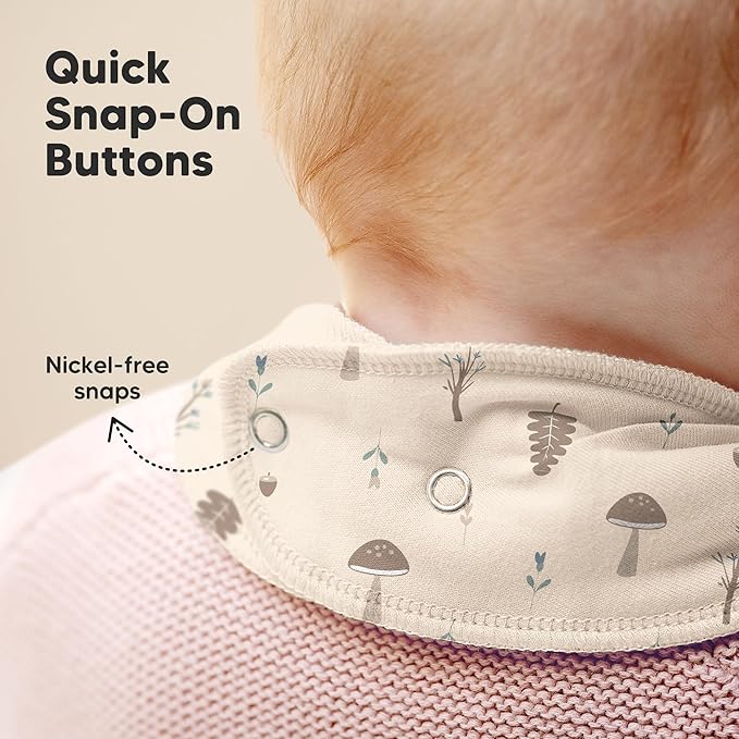 8-Pack Organic Baby Bandana Bibs for Girls - Super Absorbent Triangle Baby Bibs for Drooling and Teething Infant, 100% Cotton Extra Soft for Newborn, Infant 0-36 Months (Fall Spores)