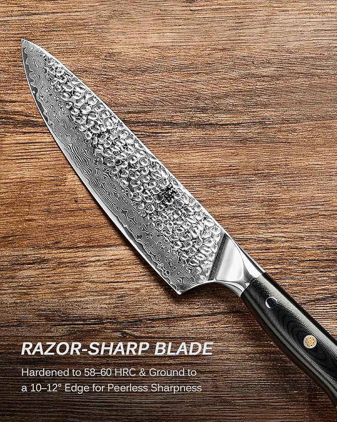 KYOKU Knife Set, Shogun Series 2pc Japanese Style Kitchen Knife Set, 8" Chef 3.6" Paring Knife with Sheath Gift Box, Professional Sharp Damascus Stainless Steel Knives for Meat Vegetable Fruit