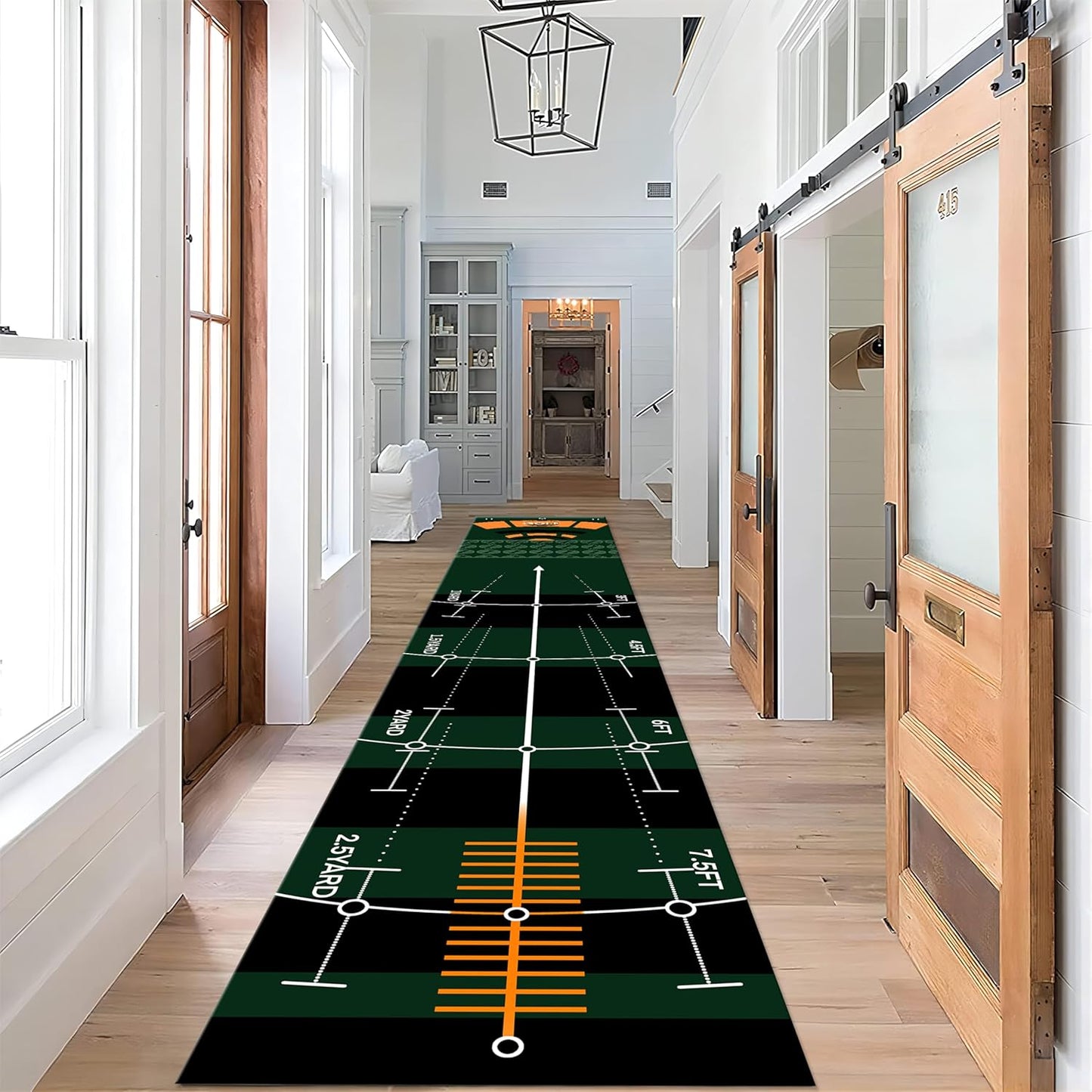 Sports Golf Runner for Entryway, 3.3x10ft, Golf Course Bedroom Rug, Cozy Soft Home Decor Absorbent Kids Carpet, Foldable Washable Breathable Anti-Slip Rug for Front Door Dining Room