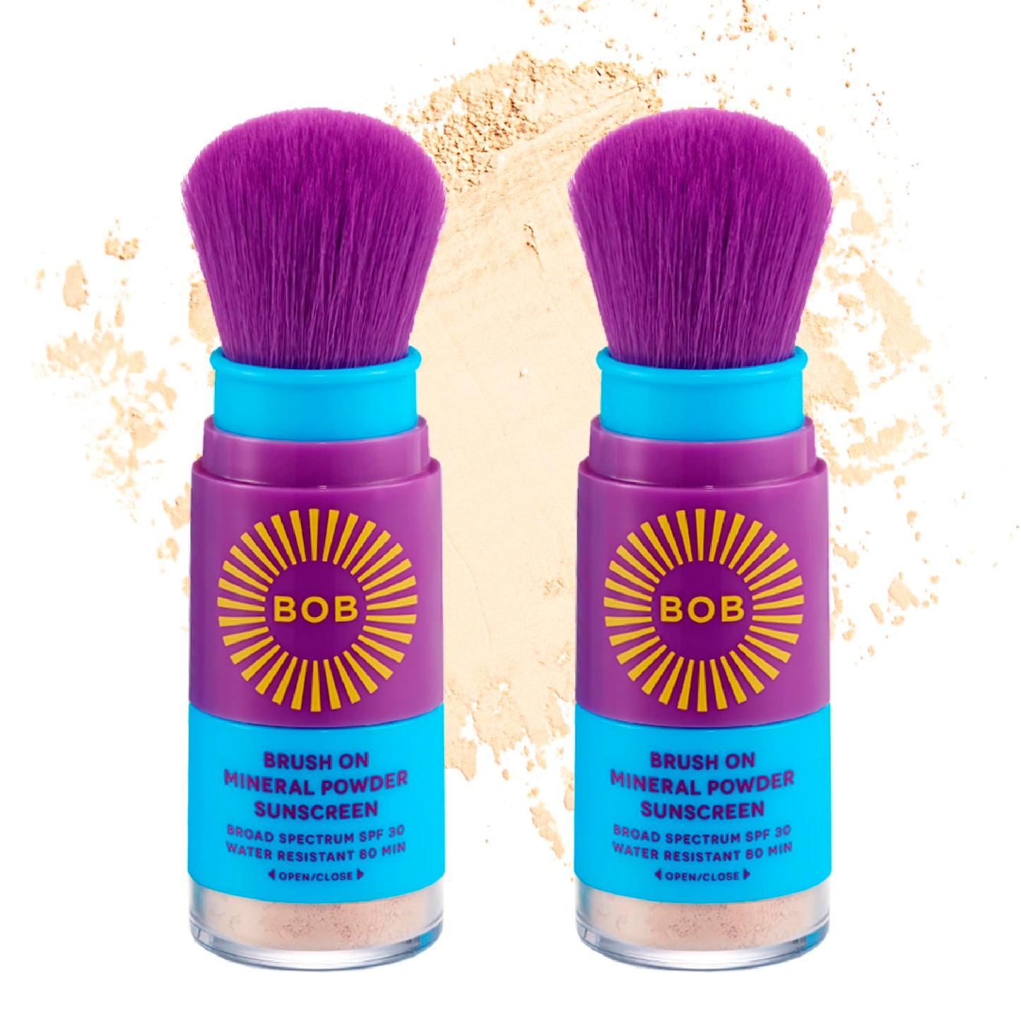 BOB KIDS SPF 30 Brush On Mineral Powder Sunscreen, Broad Spectrum Protection, Water Resistant 80 Mins, Fragrance Free, Easy to A