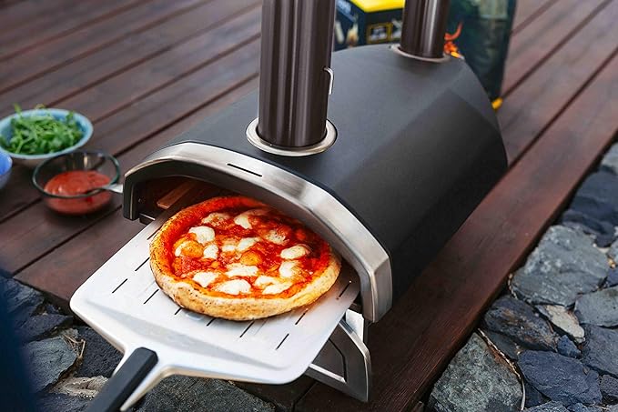 ooni 12" Perforated Pizza Peel Turning Peel 12" Bamboo Serving Pizza Peel - Essesntial Pizza Oven Accessories Bundle