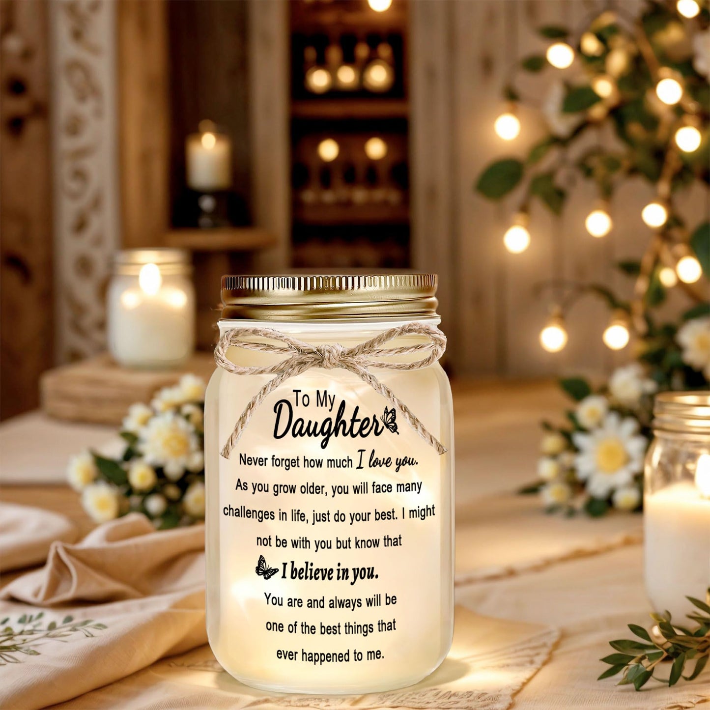Rxyjlhjx Gifts For Daughter - Decorative Mason Jar With Warm Glow  Daughter Gift From Mom  Thoughtful Birthday Graduation Christmas Gift From Parents