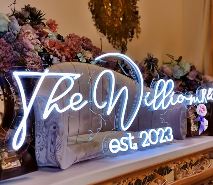 Custom Neon Signs, Neon Sign Customizable for Wall Decor, Personalized Neon Signs for Wedding, Neon Lights Signs for Family Birthday Bar Party Night Light, Company Logo Shop Name Business LED Signs