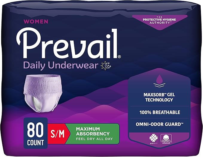 Prevail Proven | Small/Medium Pull-Up | Incontinence Protective Underwear for Women | Maximum Absorbency | 80 Count