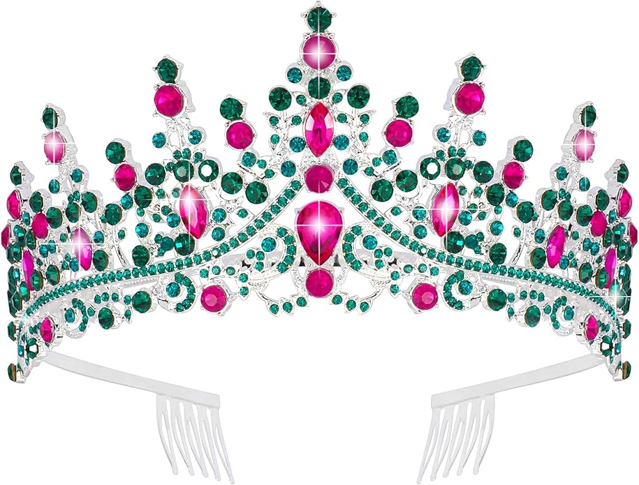 KICOSY Princess Tiara for Women Adult - Sparkling Rhinestone Crown Headband for Birthday Party, Halloween, Prom & Cosplay ...