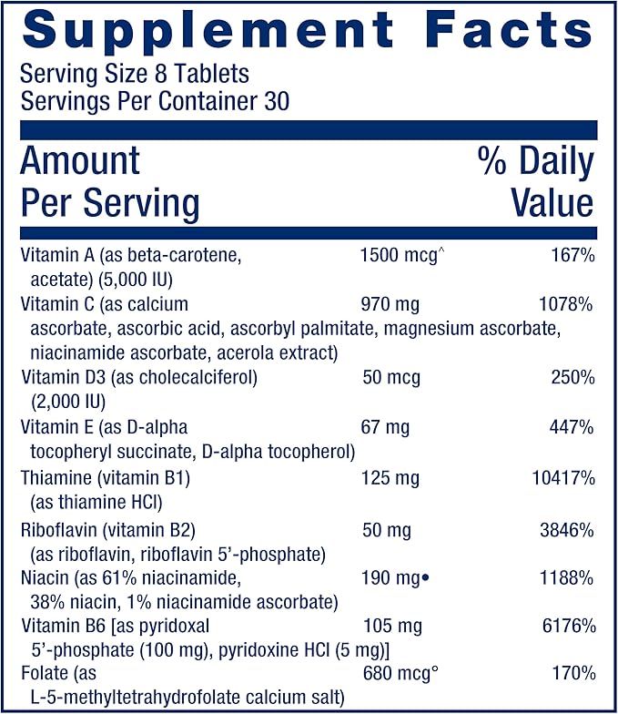 Life Extension Mix™ Tablets Without Copper, high Potency, Advanced Vitamin, Mineral, Fruit & Vegetable Formula, Vitamin B, C, D, E, for Whole-Body Health, Healthy Aging, Gluten-Free, 240 Tablets