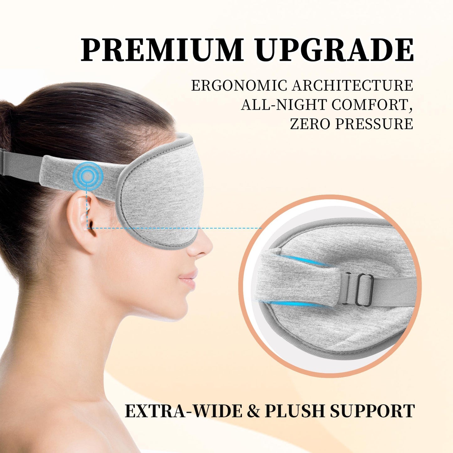 3D Sleep Mask for Men&Women, 2 Pack Contour Eye Masks for Sleep, Side Sleeping Mask for Men&Women, Blackout Eye Mask for Sleeping Eye Mask, Airplane Travel Essentials for Men, Meditation Black & Gray