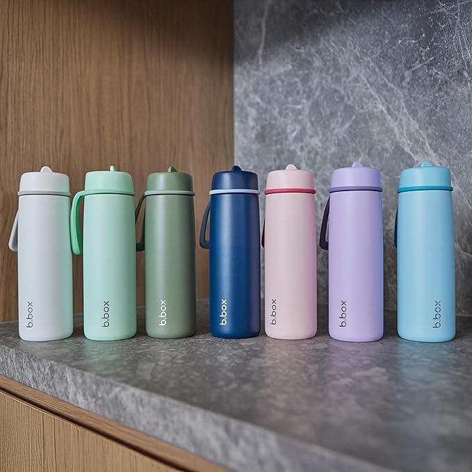 b.box Triple Insulated 23oz Water Bottle w/Stainless Steel Straw. 44 Hours Cold. Leak Proof Tumbler with Lid and Straw for Travel, Gym & School. BPA Free Sports Water Bottles.