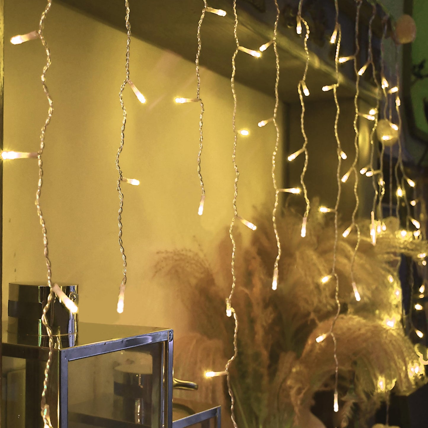 Yolight Icicle String Lights, 13Ft, 96 Leds, 8 Modes, Warm White, Model Yl-Cld-1, Perfect For Indoor & Outdoor Decoration