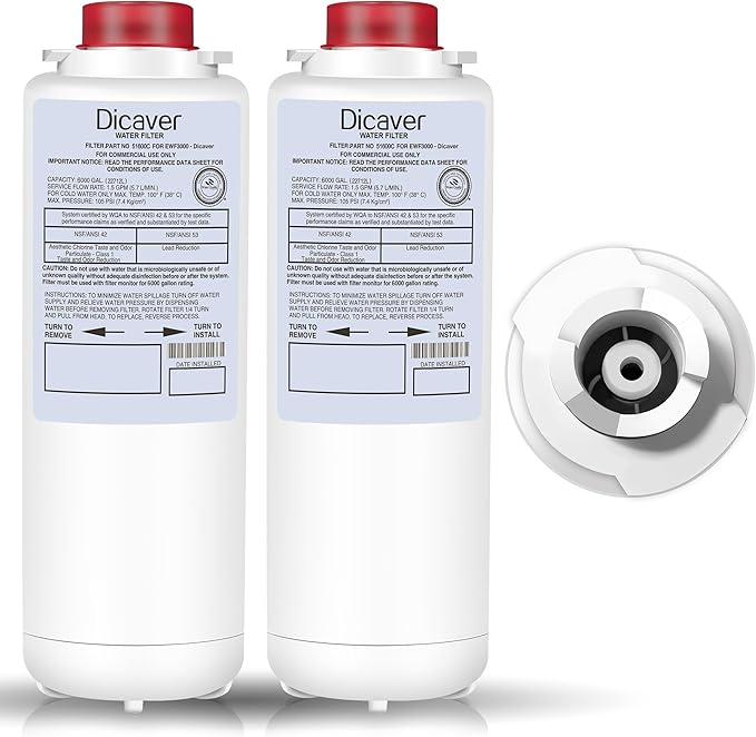 51600C Filters,Replacement for Elkay 51600C Filter By NSF/ANSI 42 Certified,Compatible with Ezh2o Filter Replacement Bottle Stations,High Capacity 51600C Filter 6000 Gallon (No Chip) Pack of 2