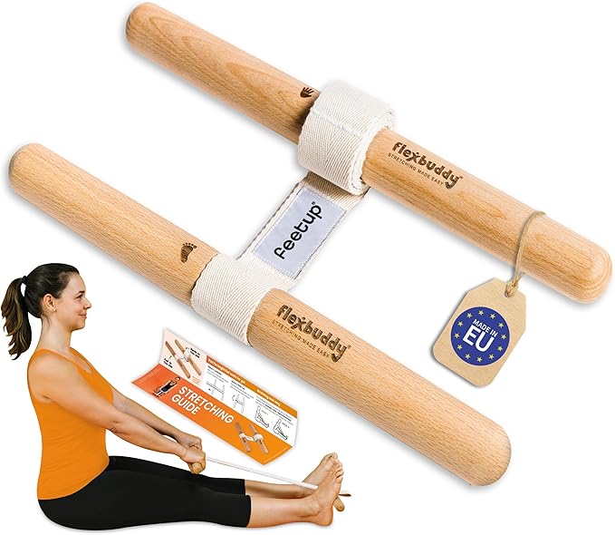 FlexBuddy® Stretching Tool – 2-in-1 Flexibility & Back Trainer | Daily Mobility & Pain Relief | Compact Stretch Aid for Ho...