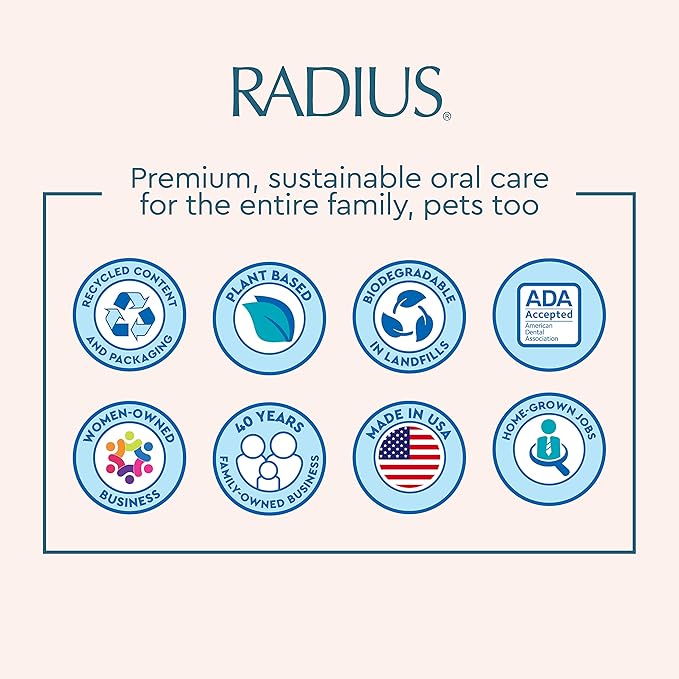 Radius Tour Travel Brush & Case with Replaceable Brush Head ADA Accepted Toothbrush Improve Gum Health - Green - Pack of 1
