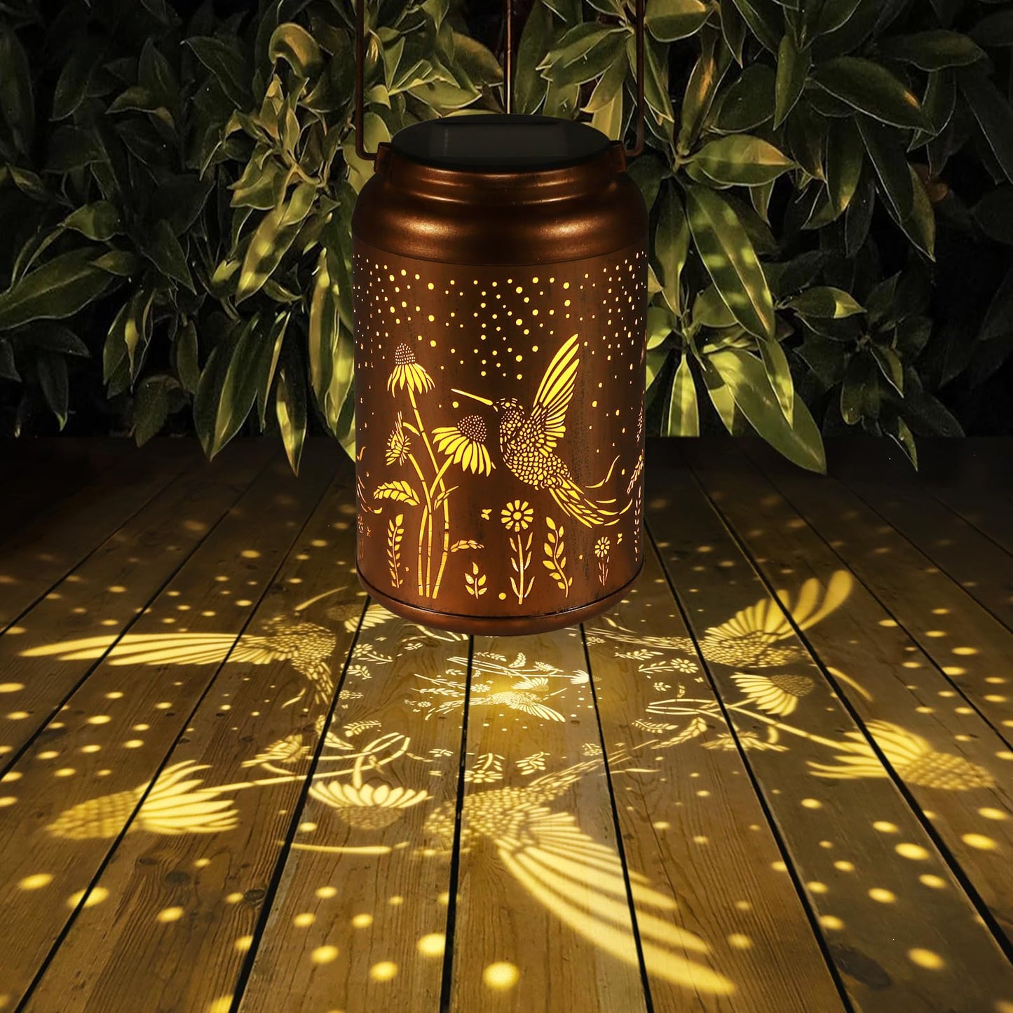 2 Pack Solar Lanterns Outdoor Waterproof  Hummingbird Garden Decor Gifts For Women Mom Grandma Hanging Solar Lights Metal Decoration Outside For Yard  Patio(Dandelions)