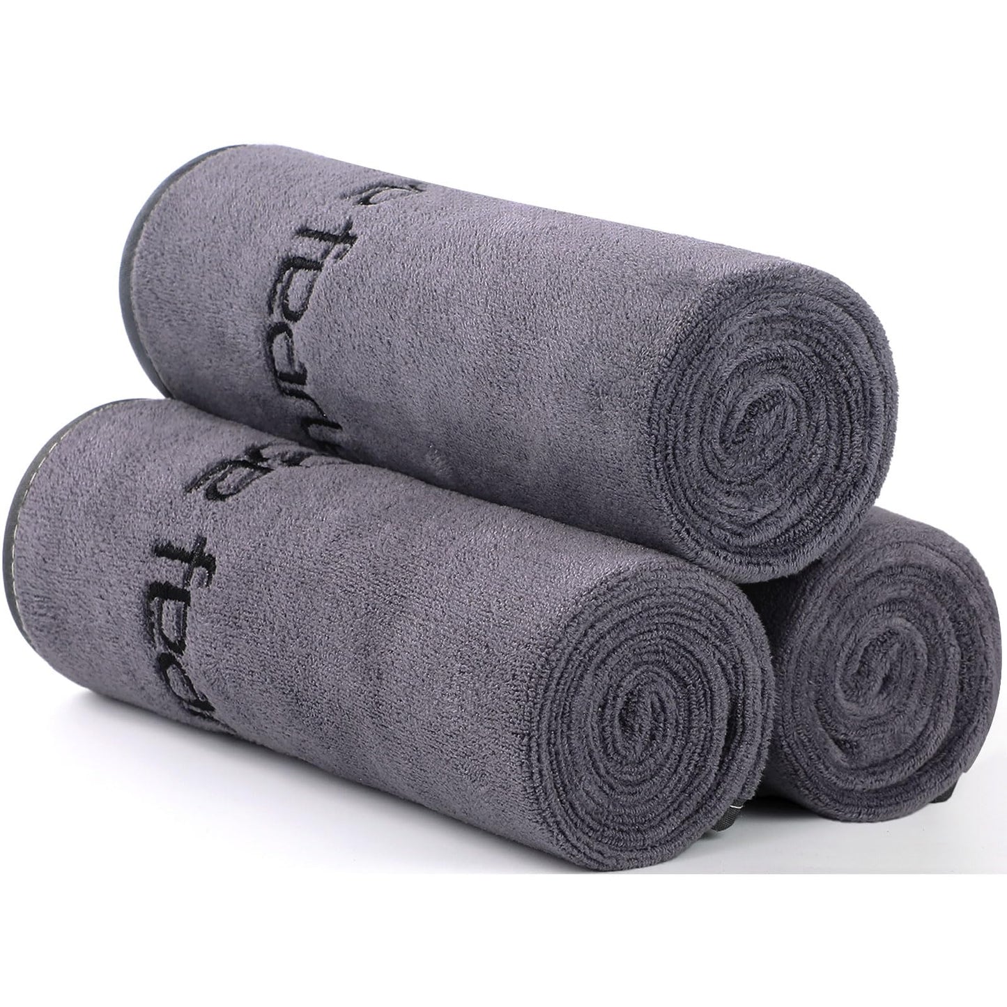 Wuwahold Microfiber Gym Towels Bigger Size Super Soft for Exercise Fitness, Sports, Workout, 380-GSM 15-Inch x 31-Inch Quick-Drying Towels (3 Pack, Grey)