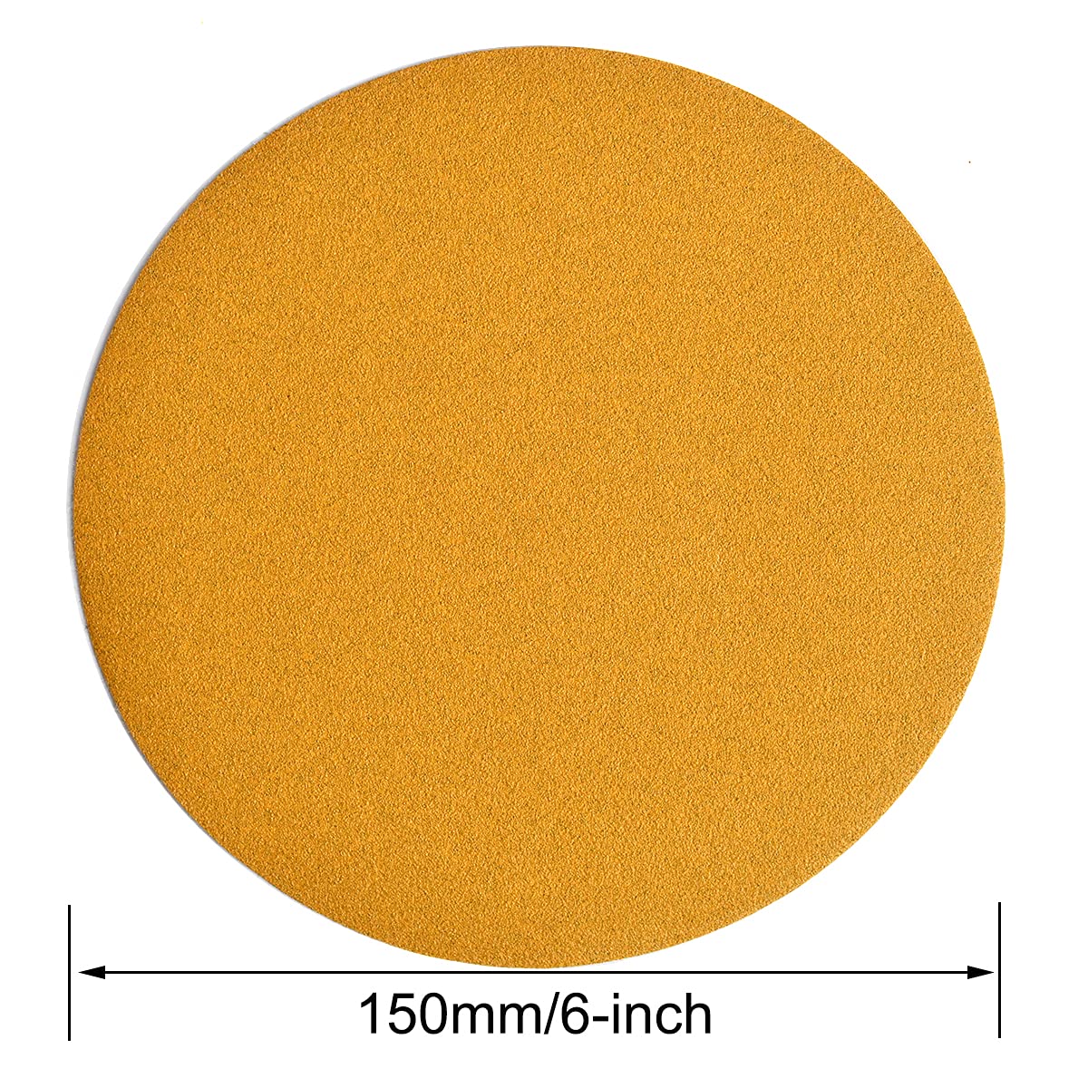 6-Inch No-Hole Hook and Loop Sanding Discs 150-Grit, Random Orbital Sandpaper for Automotive and Woodworking, 100-Pack