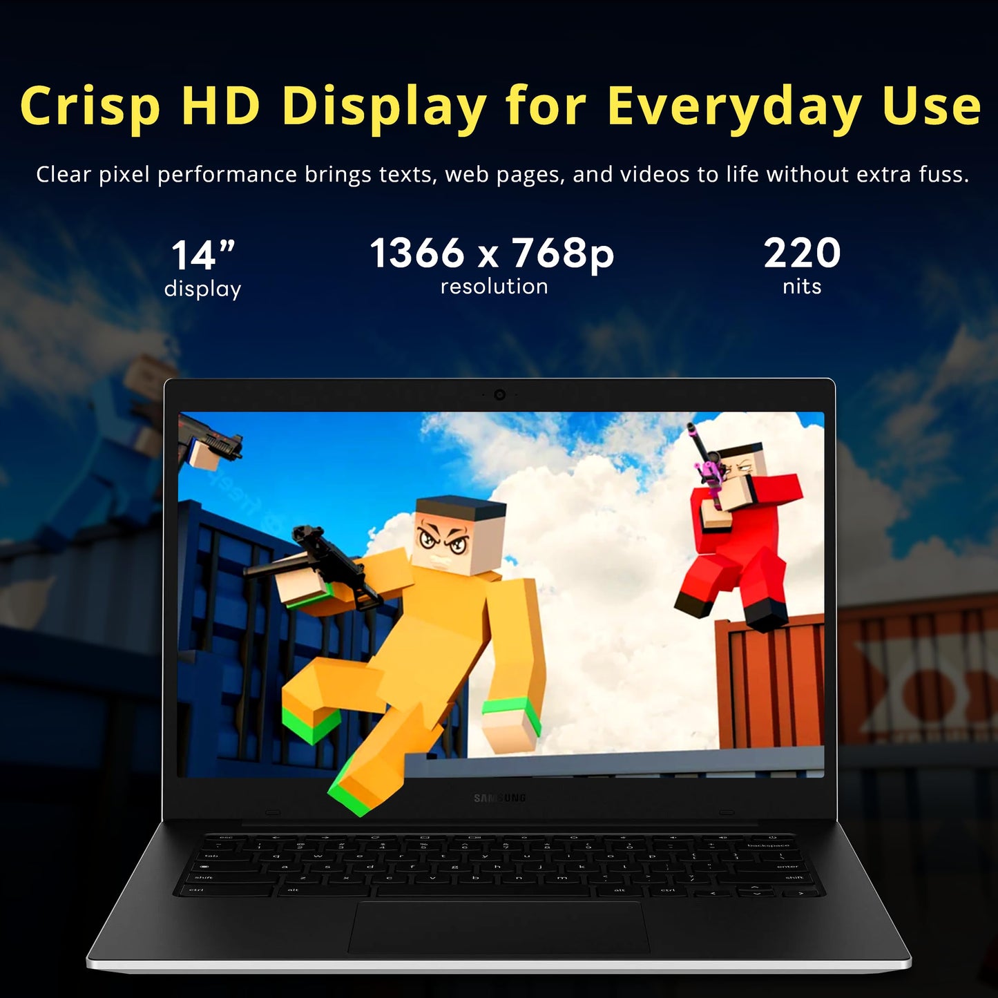 Samsung Galaxy Chromebook Go 14 Led Hd Laptop, Intel Celeron N4500, 4Gb Lpddr4X, 288Gb Storage (128Gb Emmc+160Gb Docking Station
