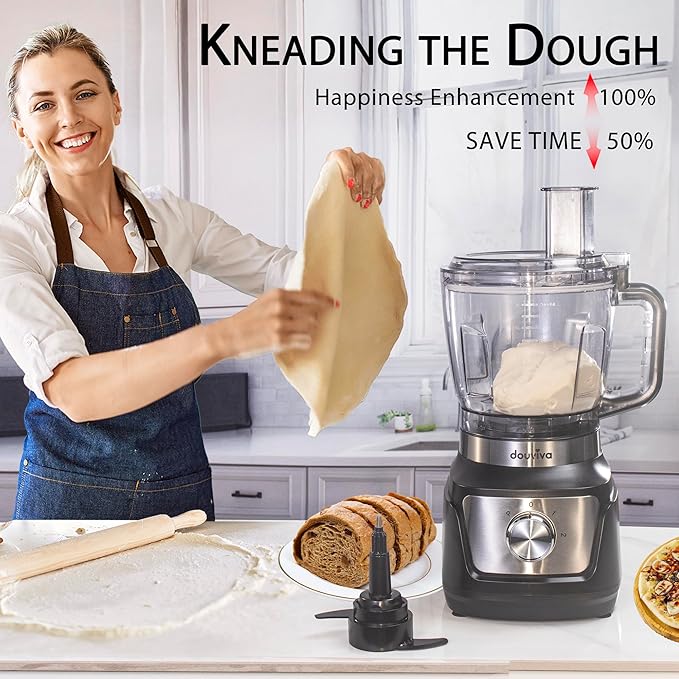 Food Processor Blender Combo 1000W, Blenders for Kitchen with 68oz Processor Bowl, Grinder,24oz To-Go Lid Cup, Countertop Juice Blender for Smoothies/Shakes/Mixing/Shredding/Slicing/Chop cheese/Dough