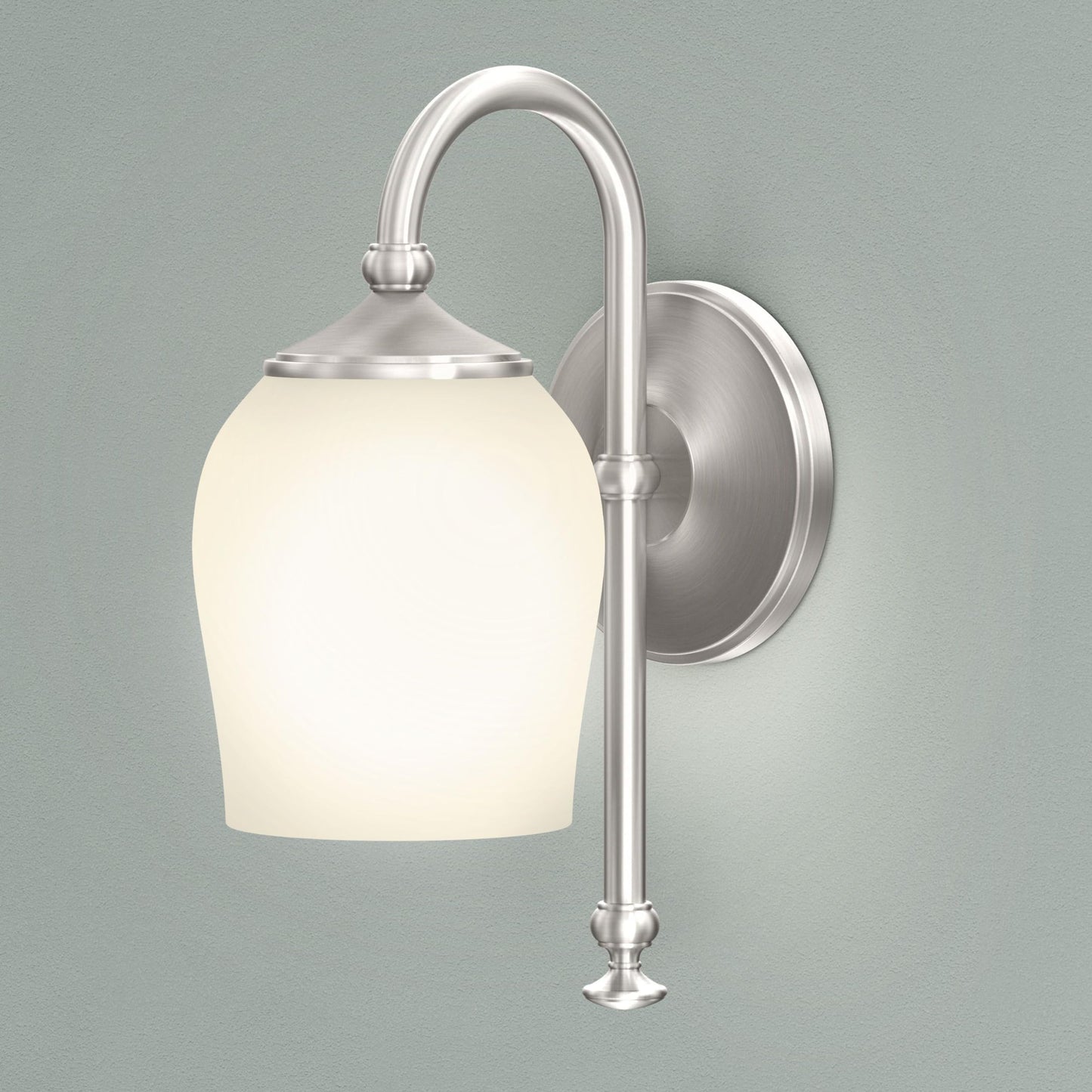 Gatco Tavern Single Sconce, Satin Nickel, Glass, 4.75W X 11.13H, Model 1621