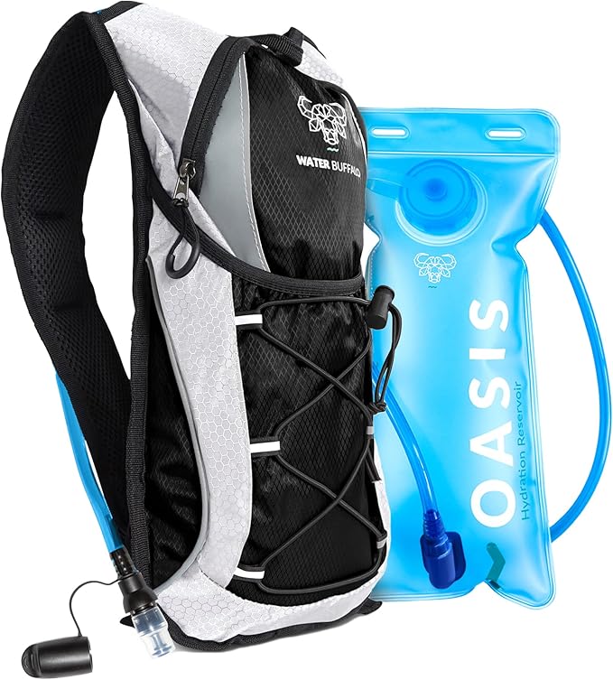 Water Buffalo Hydration Backpack - Lightweight Hydration Pack with 2L Water Bladder - Water Backpack for Hiking, Running, ...