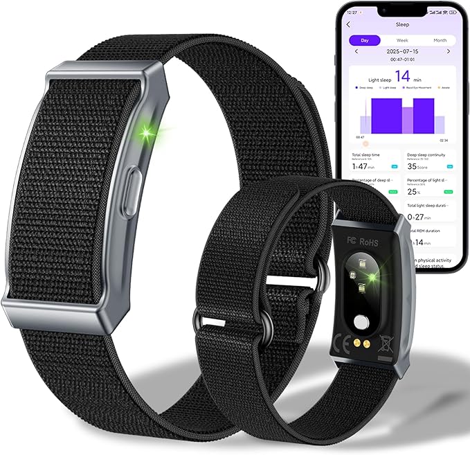 Smart Bracelet for Men Women, Fitness Tracker with Free App, 24/7 Auto Heart Rate/SpO2 Monitor, Sleep Stress Tracking Smar...