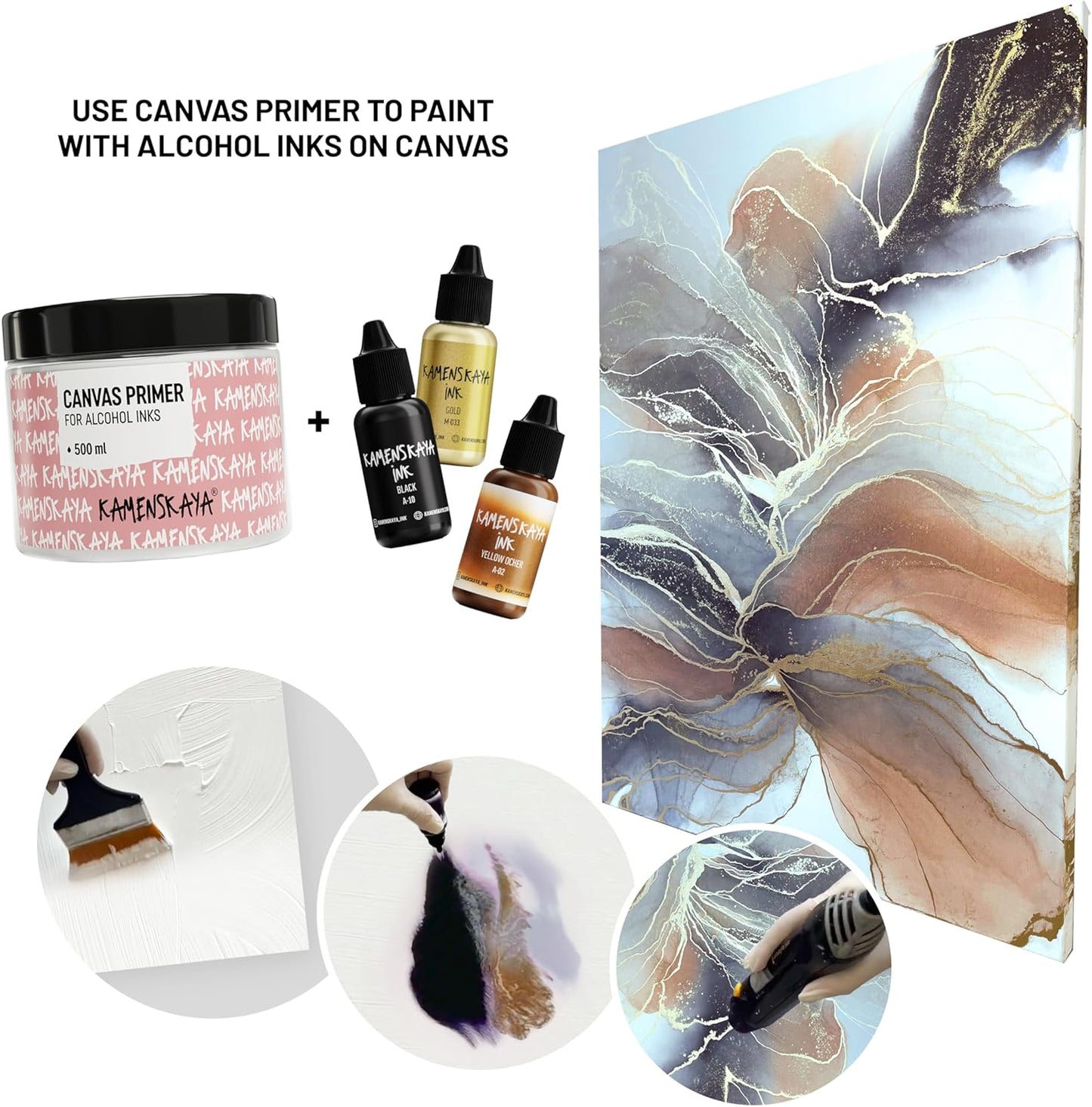 Metallic Alcohol Ink Set: Bronze Alcohol Ink, 3 pcs 0.51 fl oz (15 ml) Each