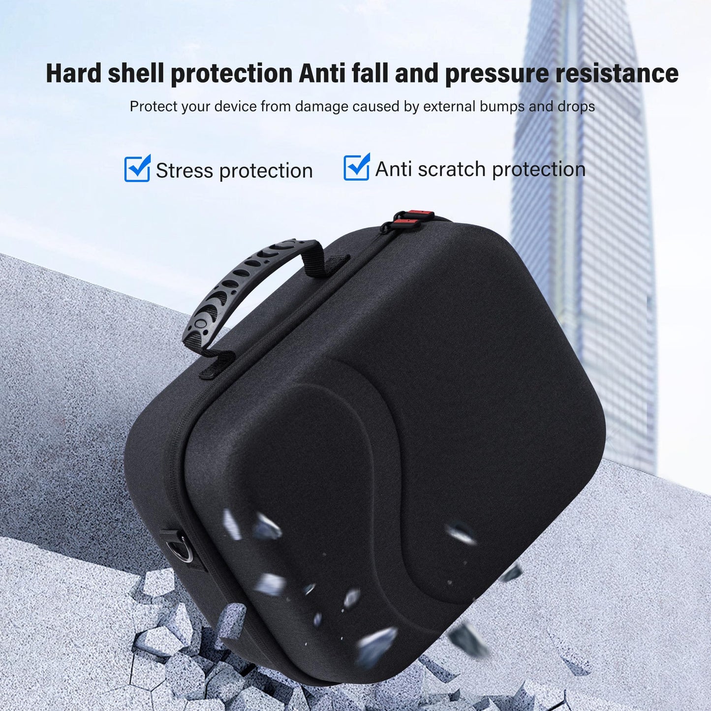 Large Carrying Case for Meta Quest 3S/3, Hard Travel Case Compatible With BOBOVR S3 Pro/KIWI Design Battery Head Strap, Controller and Accessory, Portable Hard Shell Bag, Black