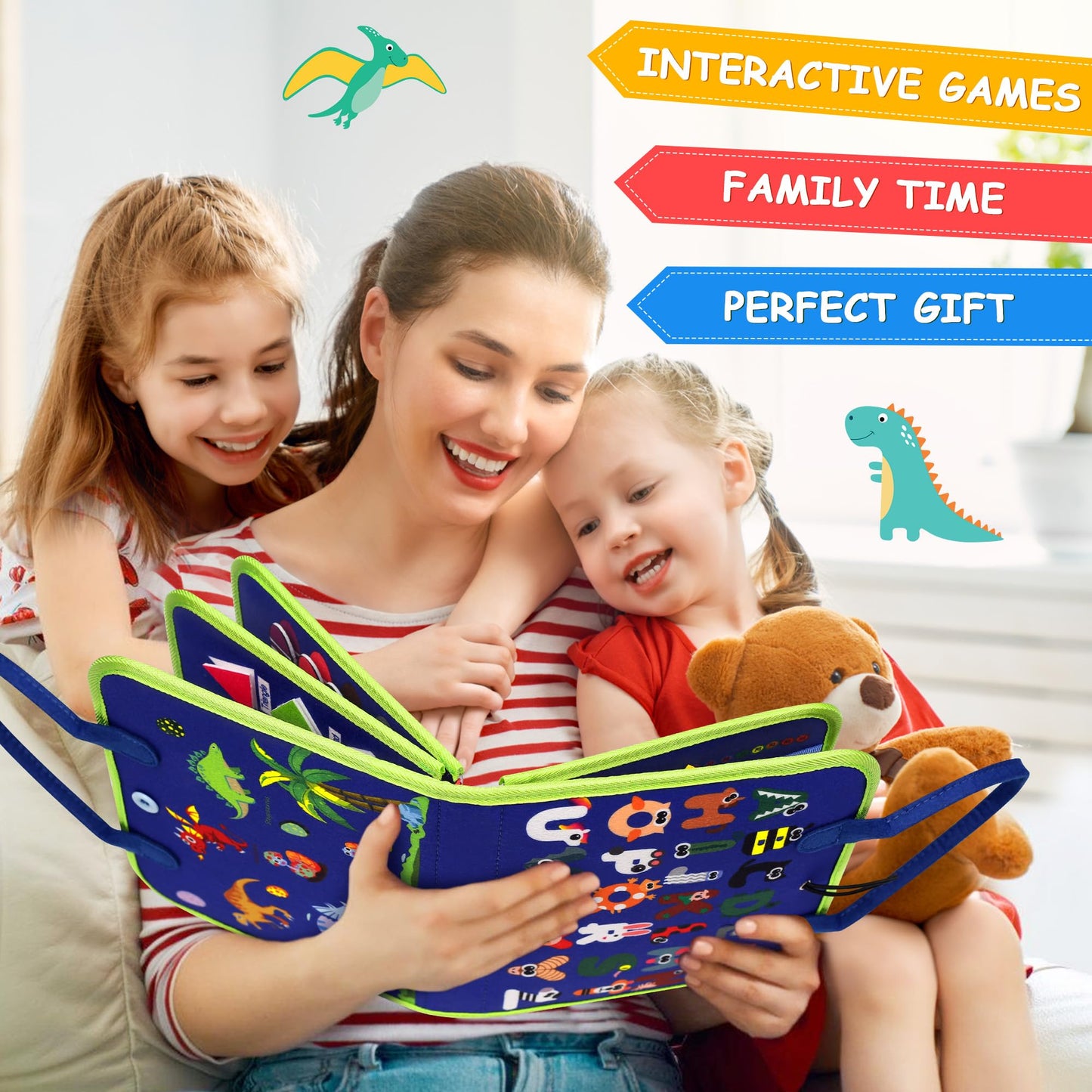 Toddler Busy Board Montessori Toys for 1 2 3 4 Year Old Boy Girl Birthday Gift, Sensory Toys for Toddlers Age1-3, Toddler Travel Busy Books for Airplane Car, Educational Preschool Learning Activity