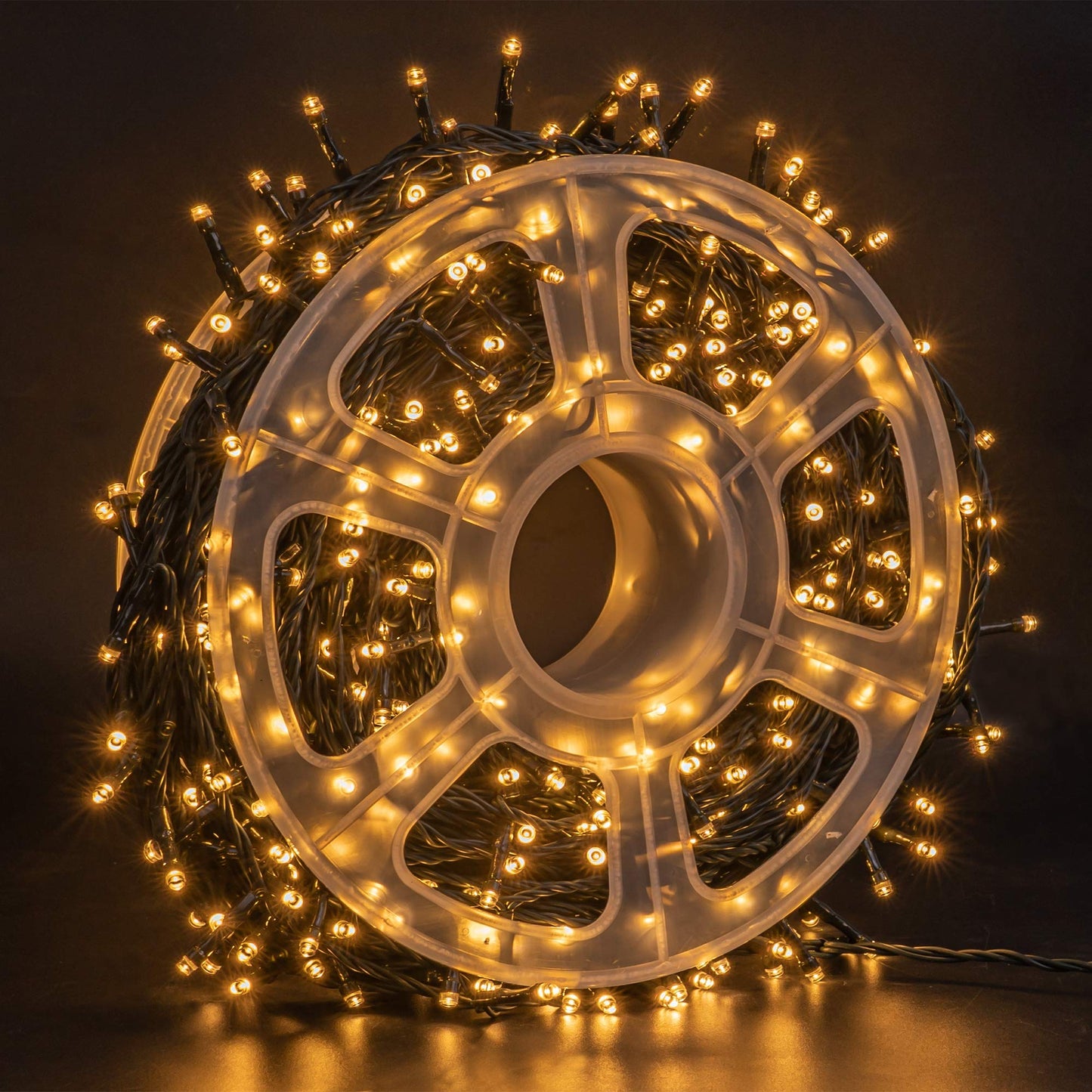 FUNPENY LED String Lights 500 LED Warm White Waterproof Green Wire 8 Modes Model HB-500COI