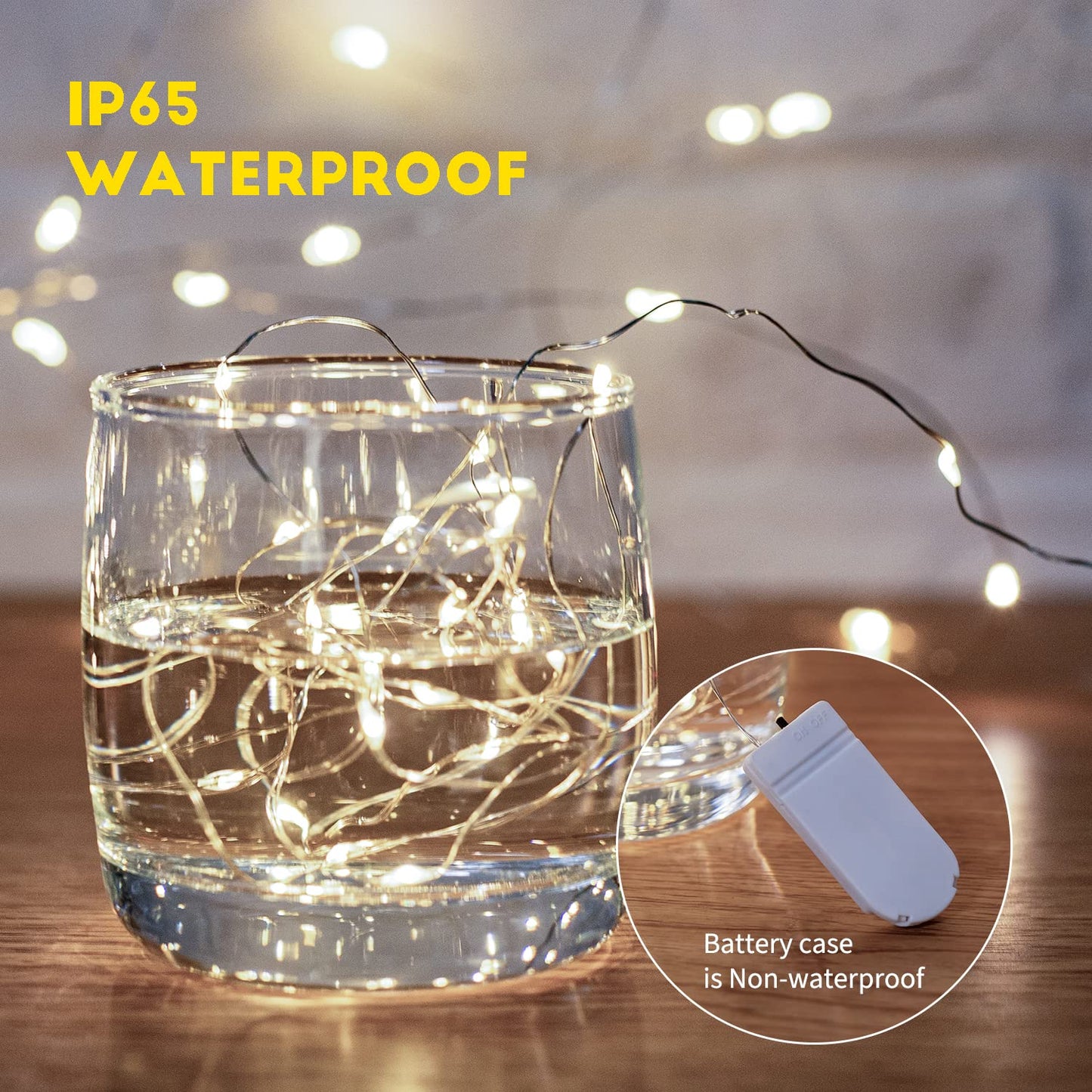 Brightown LED Fairy Lights 24 Pack 7 ft 20 LED Waterproof String Lights Silver Wire White