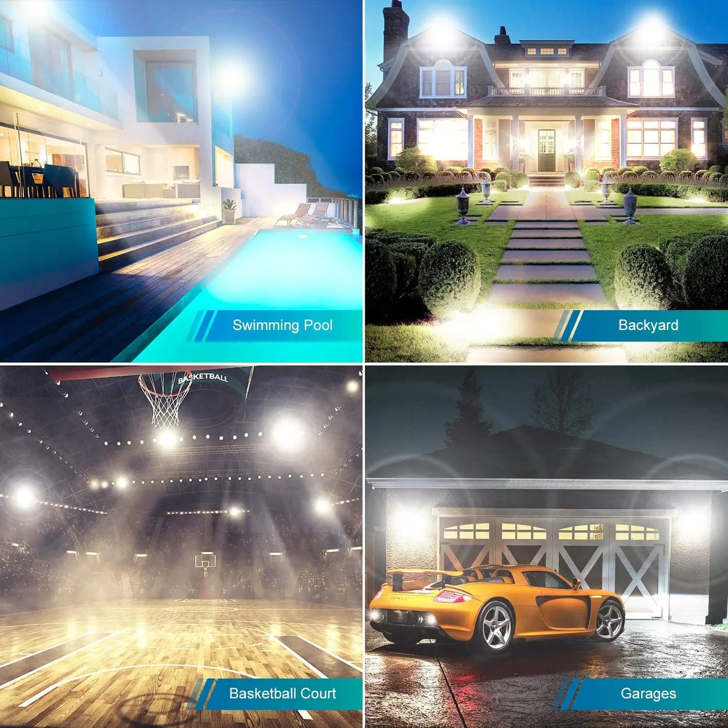 600W 2Pack Led Stadium Flood Lights  (3050W Equivalent)67500Lm Super Bright Led Arena Outdoor Lights 100-277V Ip66 Waterproof 5000K Daylight White Commercial Lighting For Sports Fields And Counts
