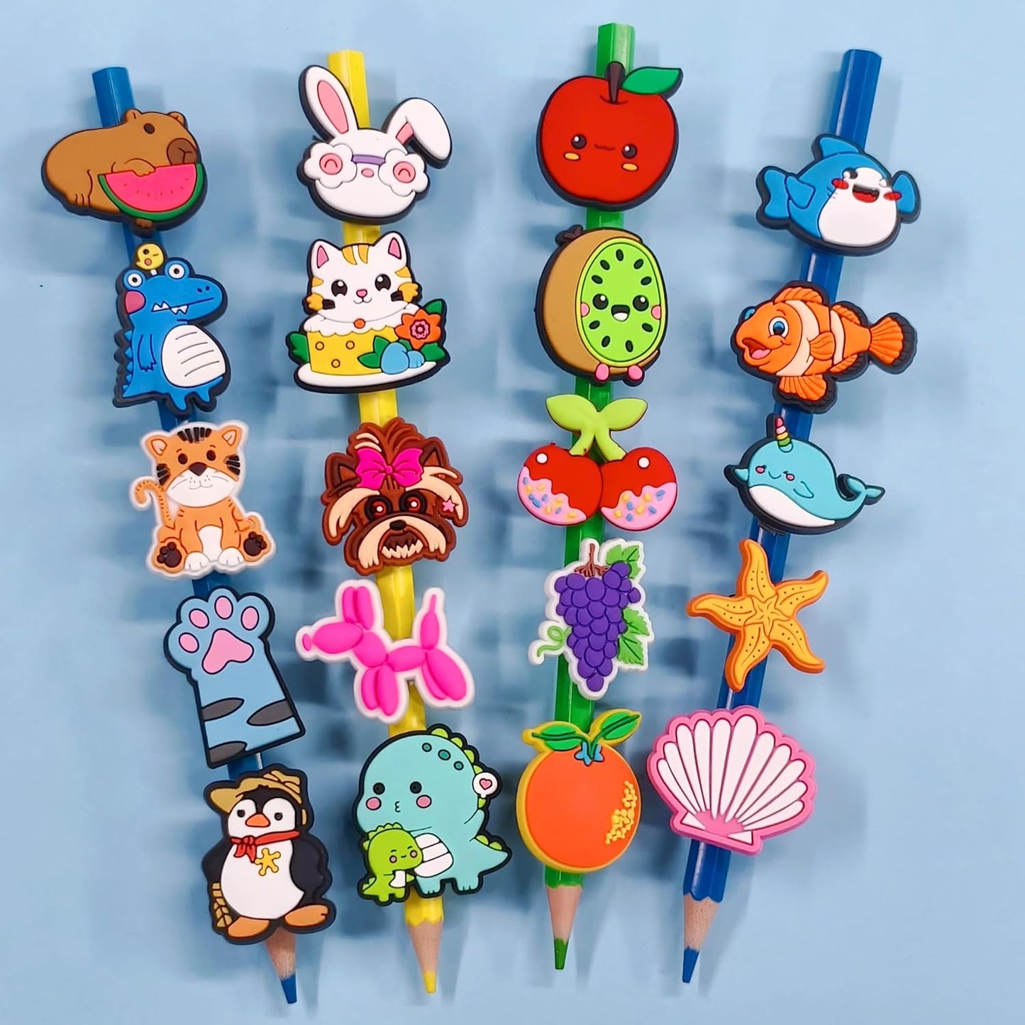 Wholesale 1000Pcs Random Pencil Topper Decoration,Mixed Tons of Different Themes,Lot Cute Pencil Charms Bulk for School Reward/Small Business