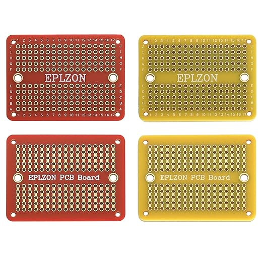 Solderable Breadboard Mini PCB Board Gold-Plated Solder Breadboard for DIY Electronics Projects Apply to Arduino Soldering Projects 2.0"x1.5" Mixed Color(Pack of 6 Pcs)