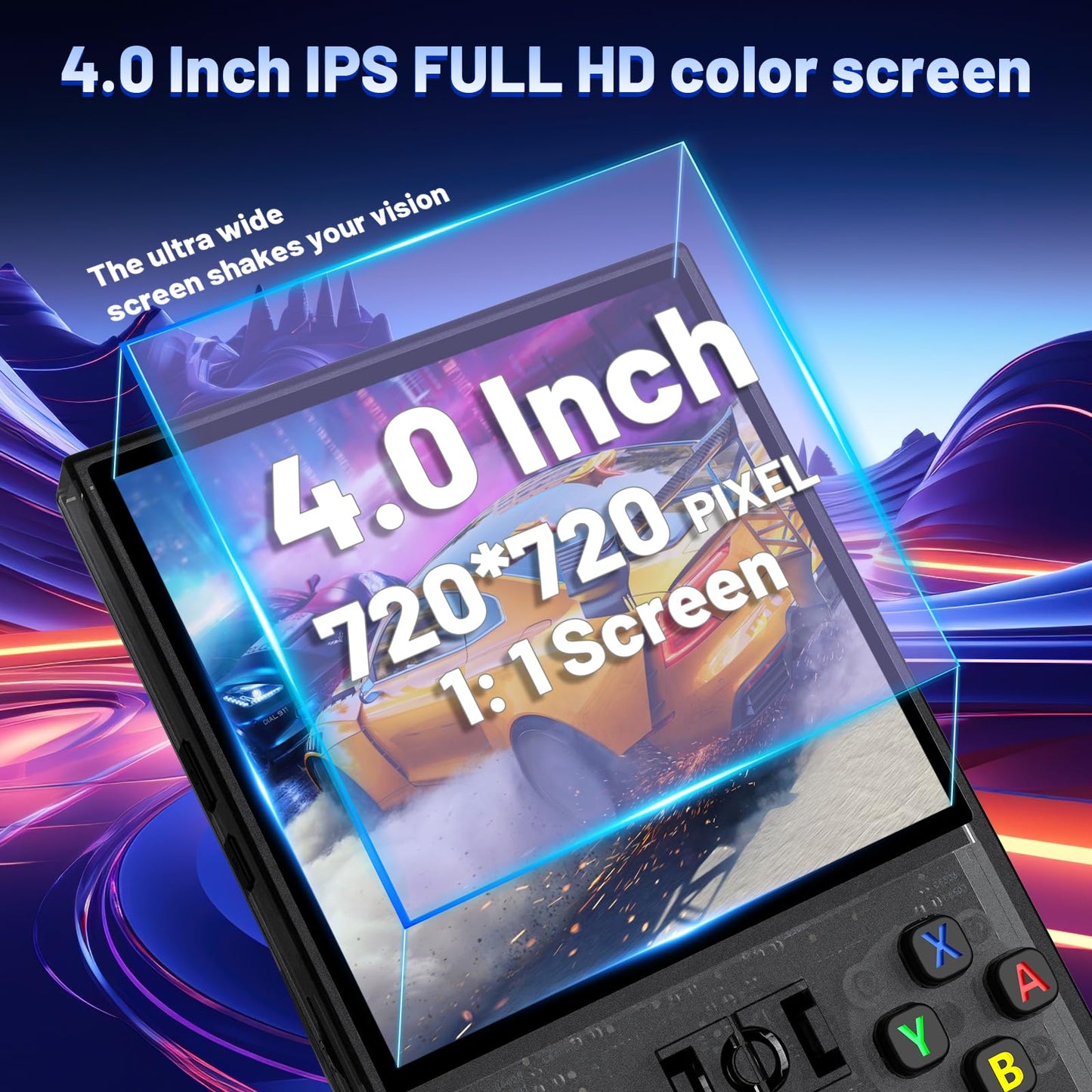 R36MAX Retro Handheld Game Console with 4.0" IPS Screen 18,000+ Classic Games,4000mah Battery, 23+Emulators Pre-Installed Open Source Linux System, with 64GB TF Card Emulator Console（Black 60GB）