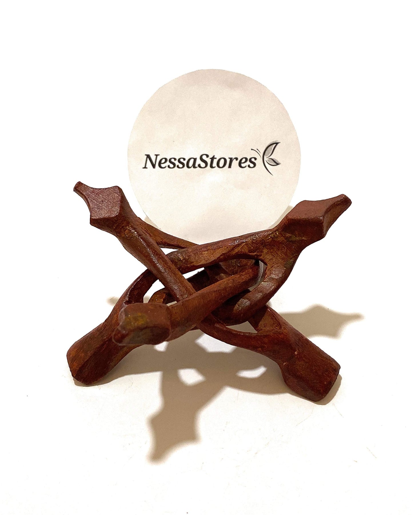 Nessastores - Carved Tripod Wood Stand Holder 4  #Jc-045 (8 Pcs)