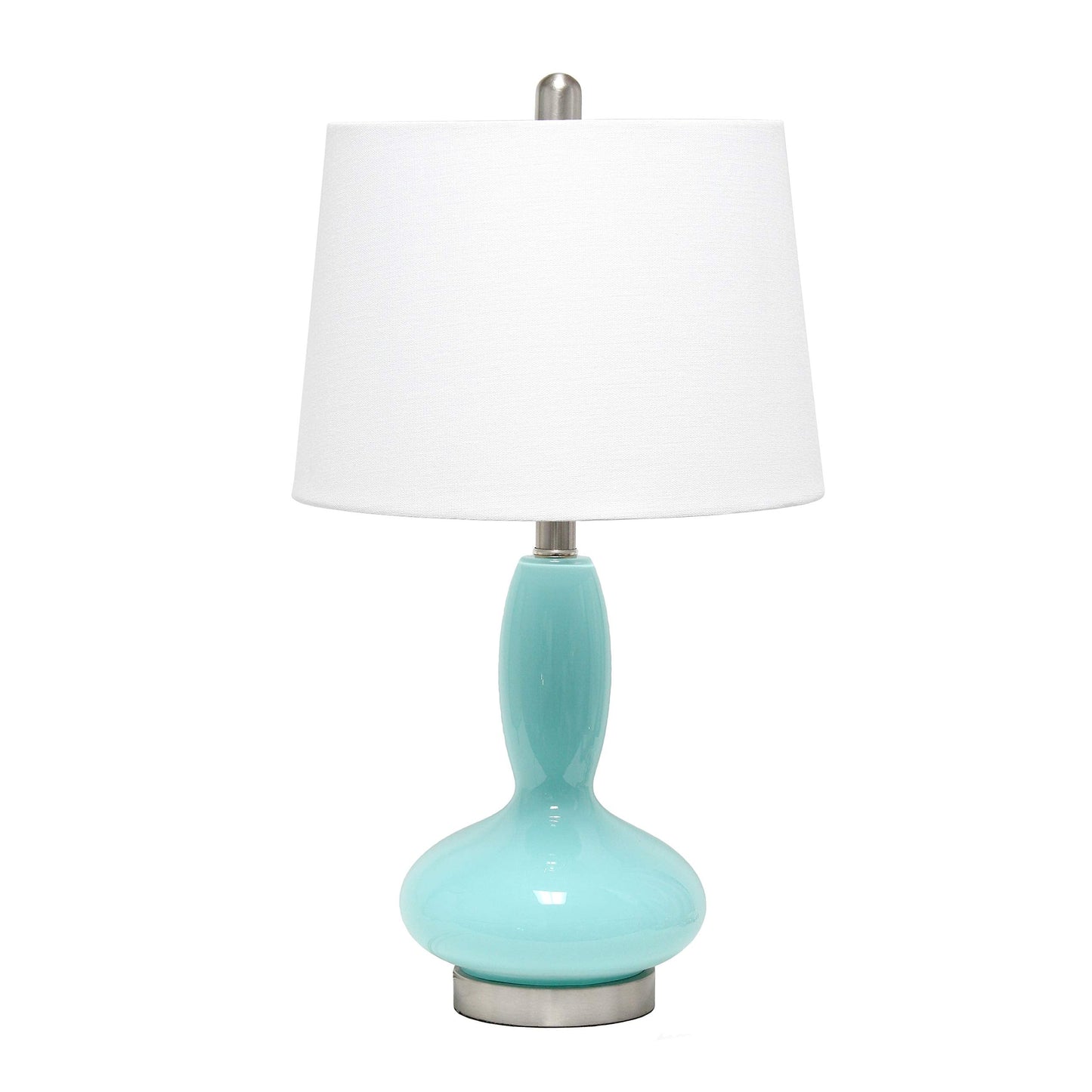 Elegant Designs LT3315-SEA Curved Glass Table Lamp, Seafoam, Contemporary Style, Glass Material