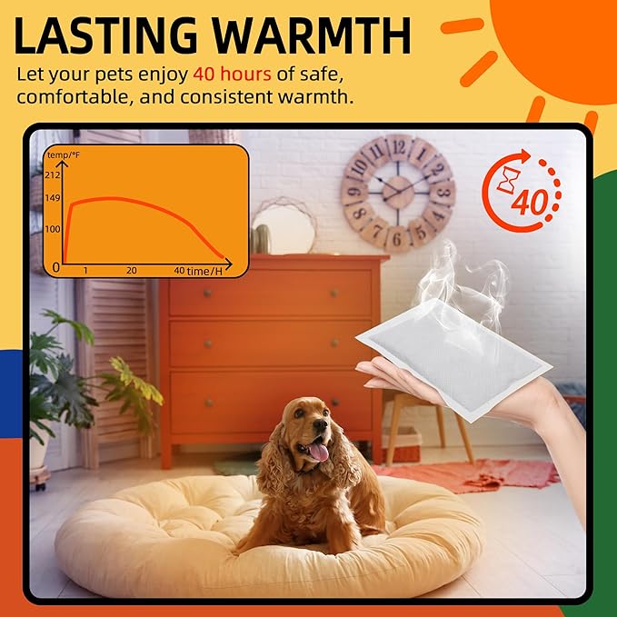 (15-Pack Upgraded Heat Packs for Newborn Puppy, Anxiety Dog Toys Replacement Heat Packs, Disposable Puppy Warmers - Lasting for Approximately 40 Hours
