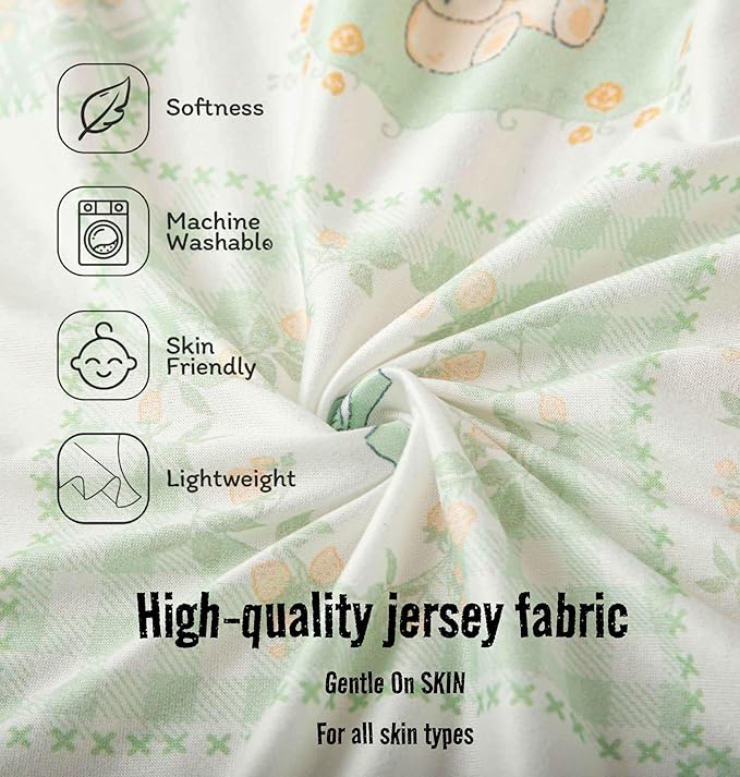SDY Soft Bassinet Sheets Set 2 Pack for Baby Girl and Boy 32 * 16 * 4 inches,Universal Fit for Bassinets Baby Cradle Moses Basket Oval Rectangle Mattress Safe and Snug (Bear&Strawberry& Floral&Bow)
