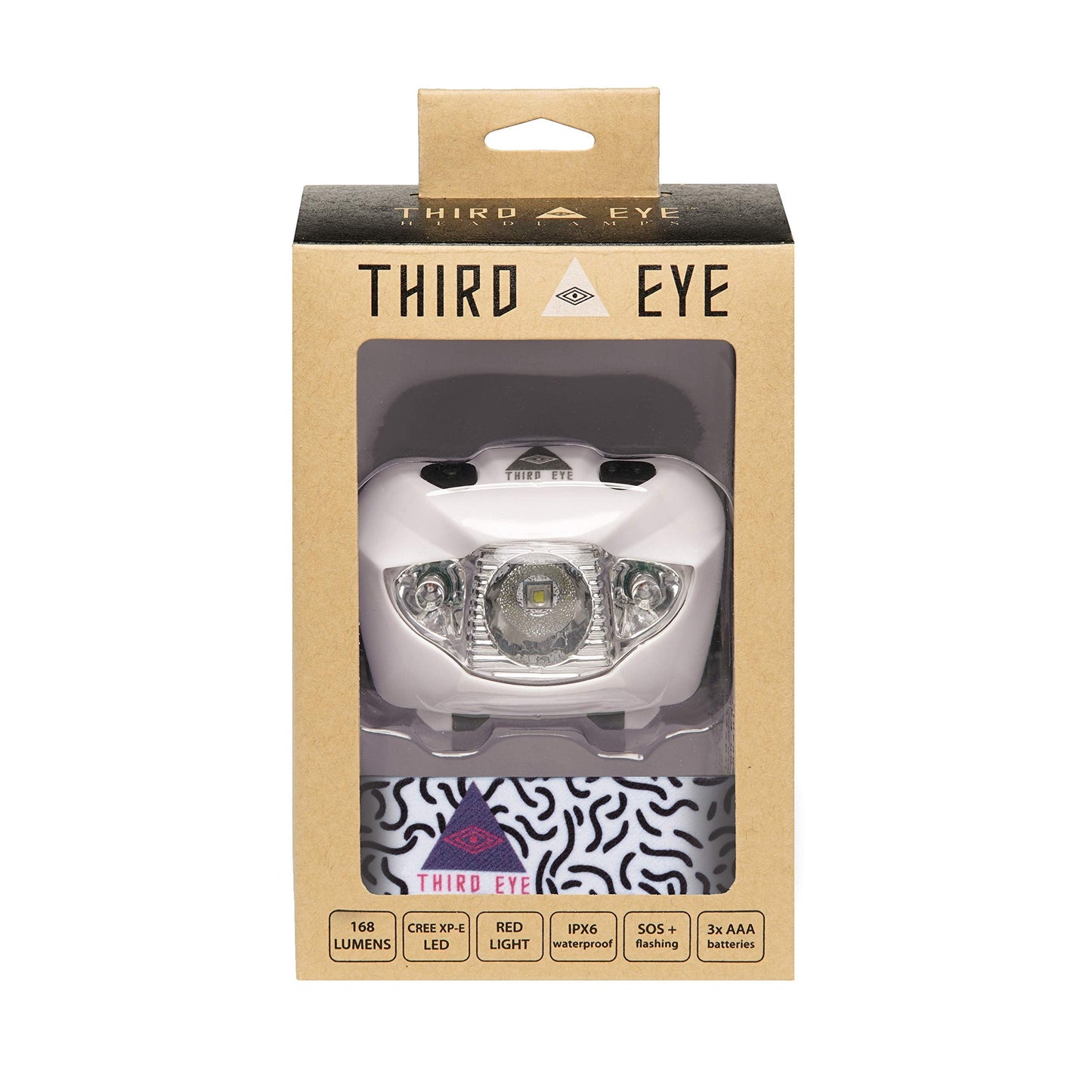 Third Eye Headlamps - Powerful And Stylish Camping Led Headlamp Flashlight - 168 Lumens  Red And White Light  Adjustable Tilt  Multiple Brightness Modes - Lightweight  Durable (Lines)