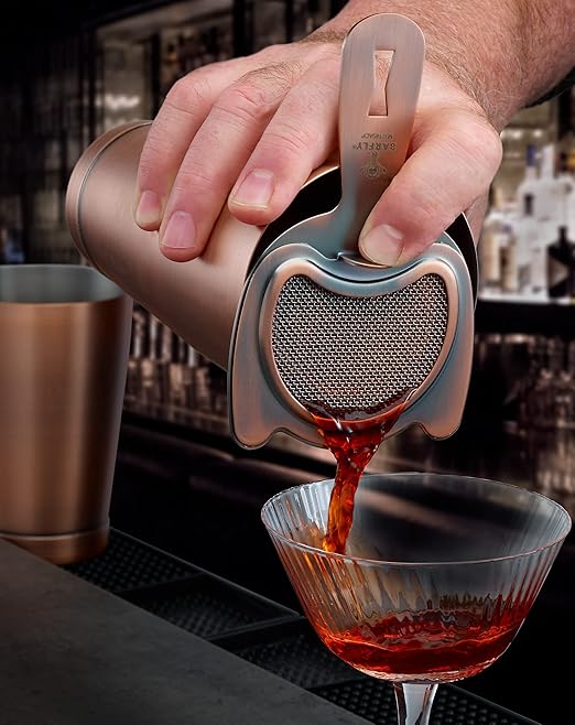 Barfly Fine Mesh Spring Strainer, Antique Copper