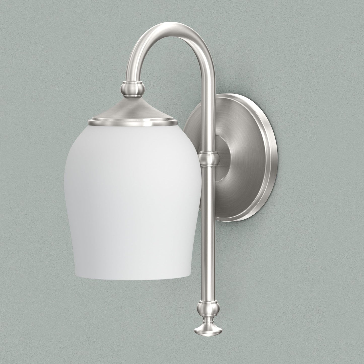 Gatco Tavern Single Sconce, Satin Nickel, Glass, 4.75W X 11.13H, Model 1621