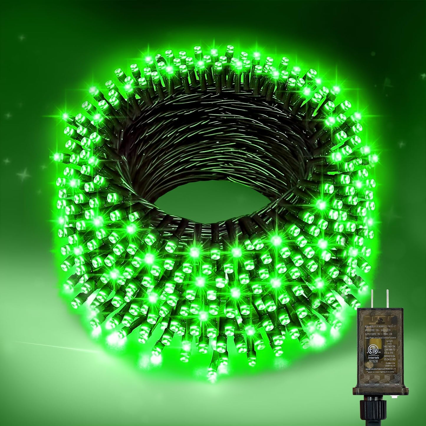Nisocy 66Ft 200 Led Green String Lights With Green Wire  Waterproof Christmas Tree Fairy Lights With 8 Modes  Indoor Outdoor Seasonal Decorative Lighting For Holiday  Party  Garden