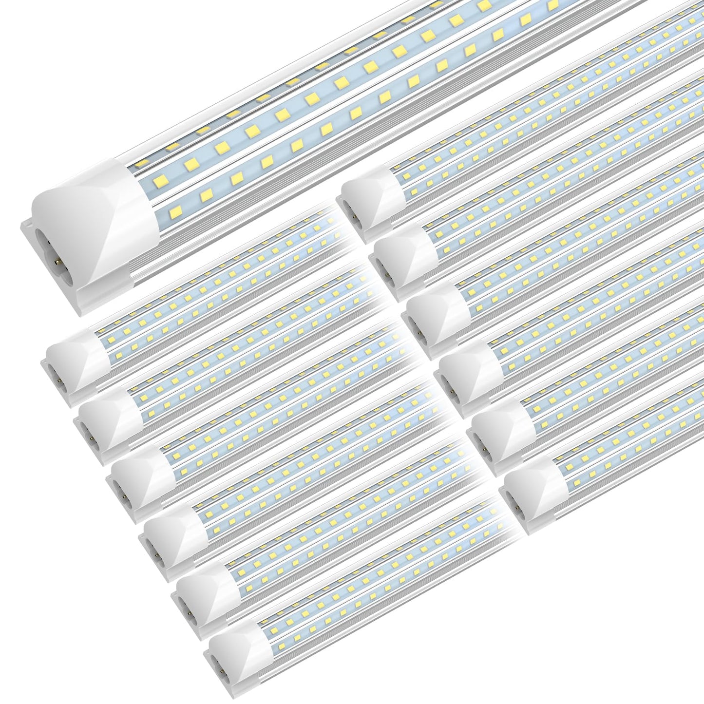 SHOPLED LED Shop Light 4FT, 45W, 5850LM, 6000K, D-Shaped, Aluminum, 12-Pack