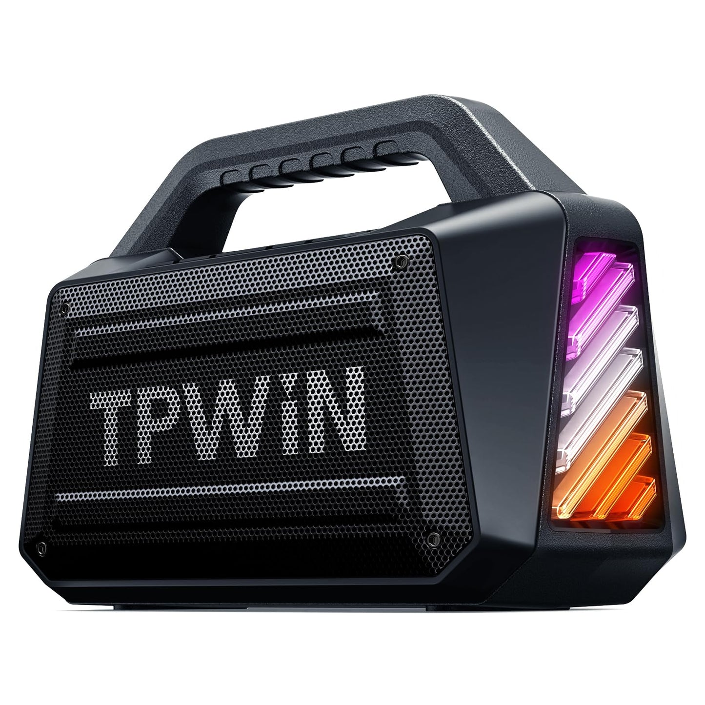 Tpwin Bluetooth Speaker - 80W Loud Rugged Outdoor Speakers, Ipx6 Waterproof, 20H Playtime, Deep Bass, Lightshow, Tws, Bt 5.3 Wir