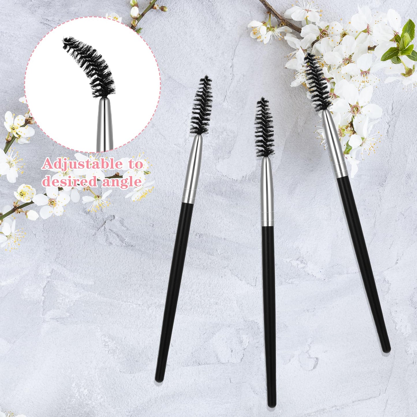4 Pack Eyebrow Brush Makeup Lash Spoolies Set Reusable Mascara Brush Eyelash Brushes Wands Black Portable Eye Brushes for Eyelas