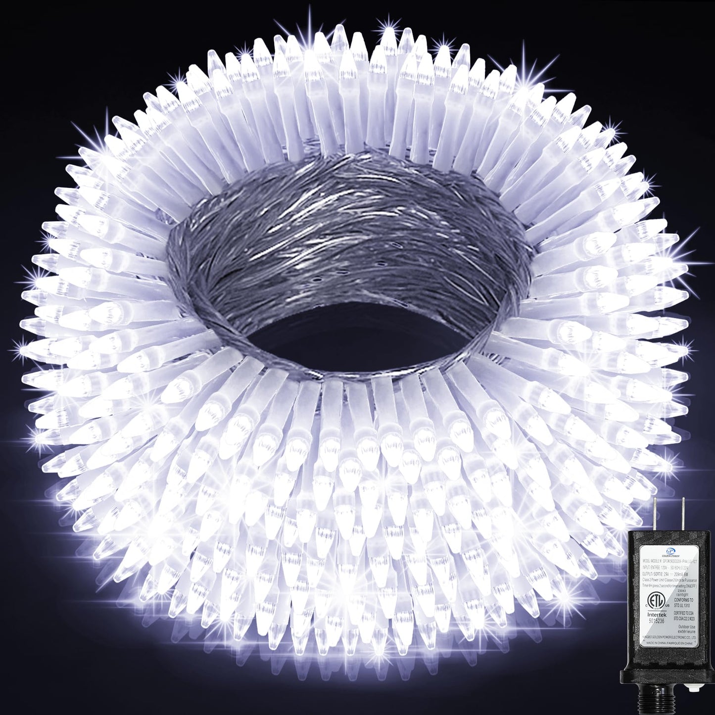 750Led Christmas Lights Outdoor Use  240Ft 12 Modes Cool White Led String Lights With Timer Dimmable  Waterproof Christmas Tree Lights For Xmas Patio Yard Fence Balcony Garden Decor Cool White