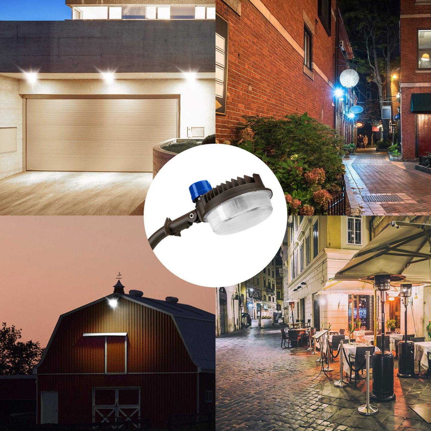 Juyace 18000LM LED Barn Light, 120W, IP65 Waterproof, Dusk to Dawn, Brown, Model KU1127B, 2-Pack