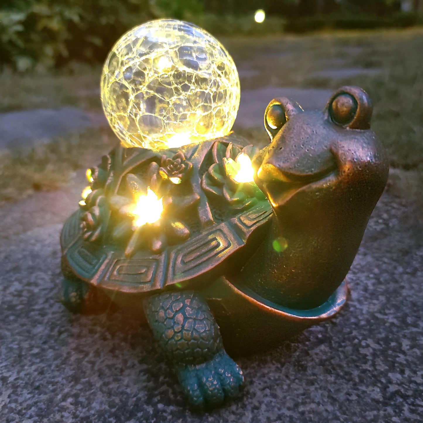 Joybee Garden Statues Turtle With Solar Lantern Outdoor Decor-Turtle Solar Figurines Lights Decorations For Patio Yard Lawn Ornaments-Gifts For Birthday Easter Housewarming
