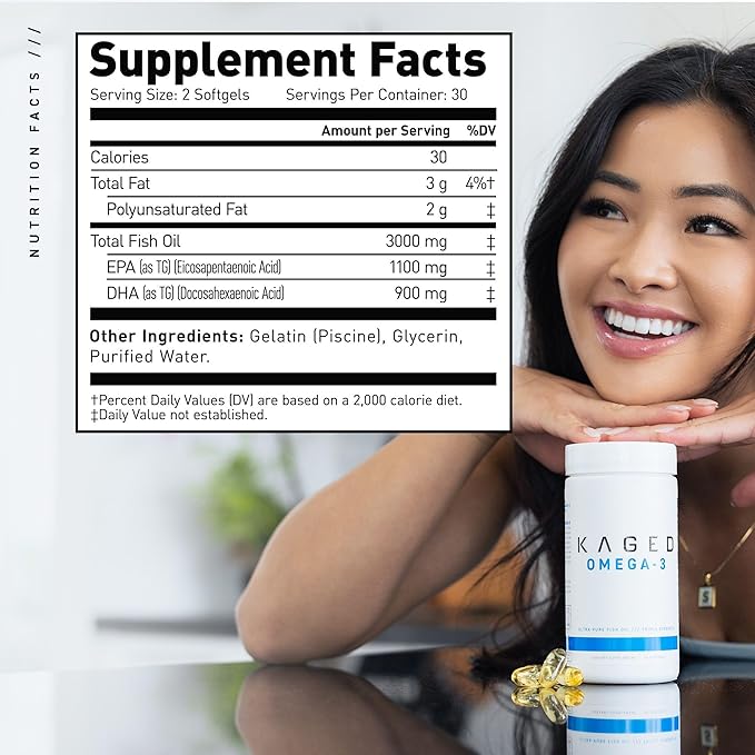 Kaged Multivitamin with Whole Foods Omega 3 Fish Oil Supplement Bundle, Daily Health & Wellness Pack, 60 Servings Multivitamin + 60 Pills Omega 3