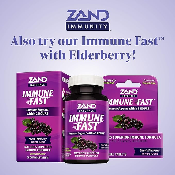 Zand Immune Fast Chews | Boosts Immune Response & Cell Activity w/EpiCor* & Vitamin C (Orange, 36 Count)