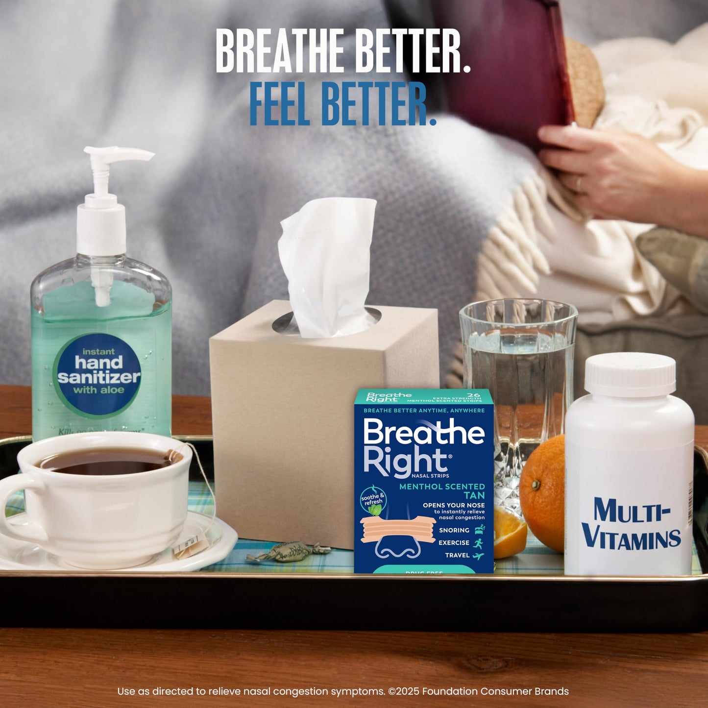 Breathe Right Extra Strength Nasal Strips, Menthol Scented, Drug Free, Less Snoring & Better Breathing from Nasal Congestion, Tan, 26 Count